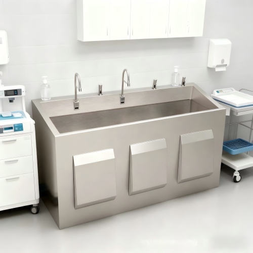 GN51 304 Stainless Steel Triple Station Medical Hand Wash Sink