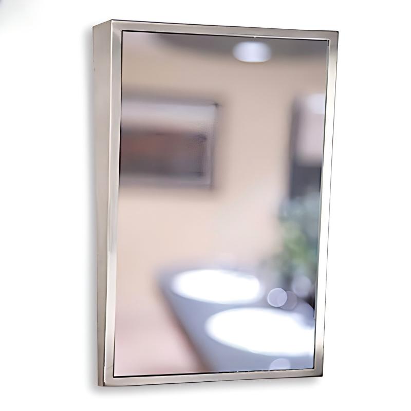 GN-DZ020 Stainless Steel Framed Tilted Bathroom Mirror