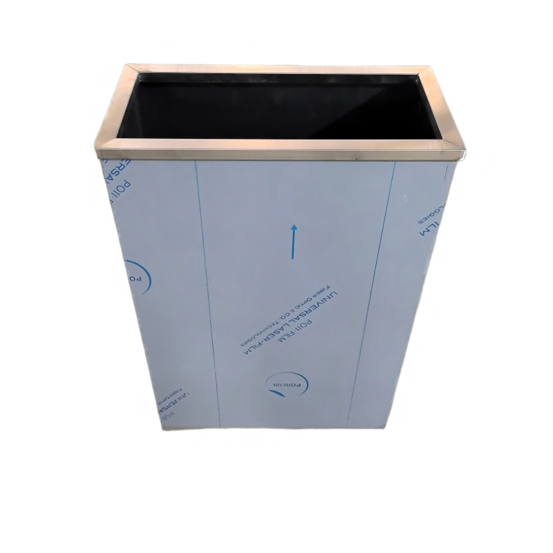 GN-PY117 Sleek Square 304 Stainless Steel Open-Top Waste Bin for Bathroom