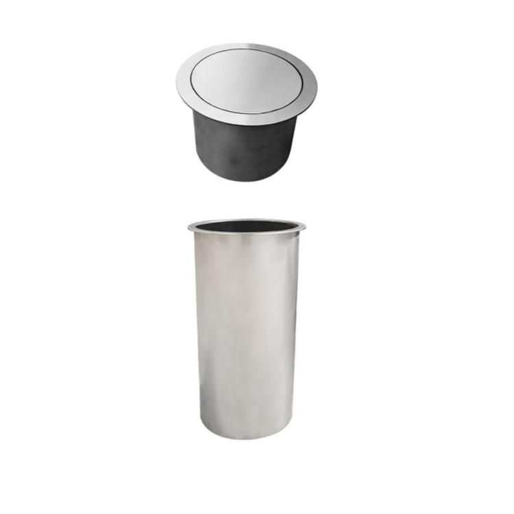 GN-PY118 304 Stainless Steel Recessed Countertop Trash Can with Lid